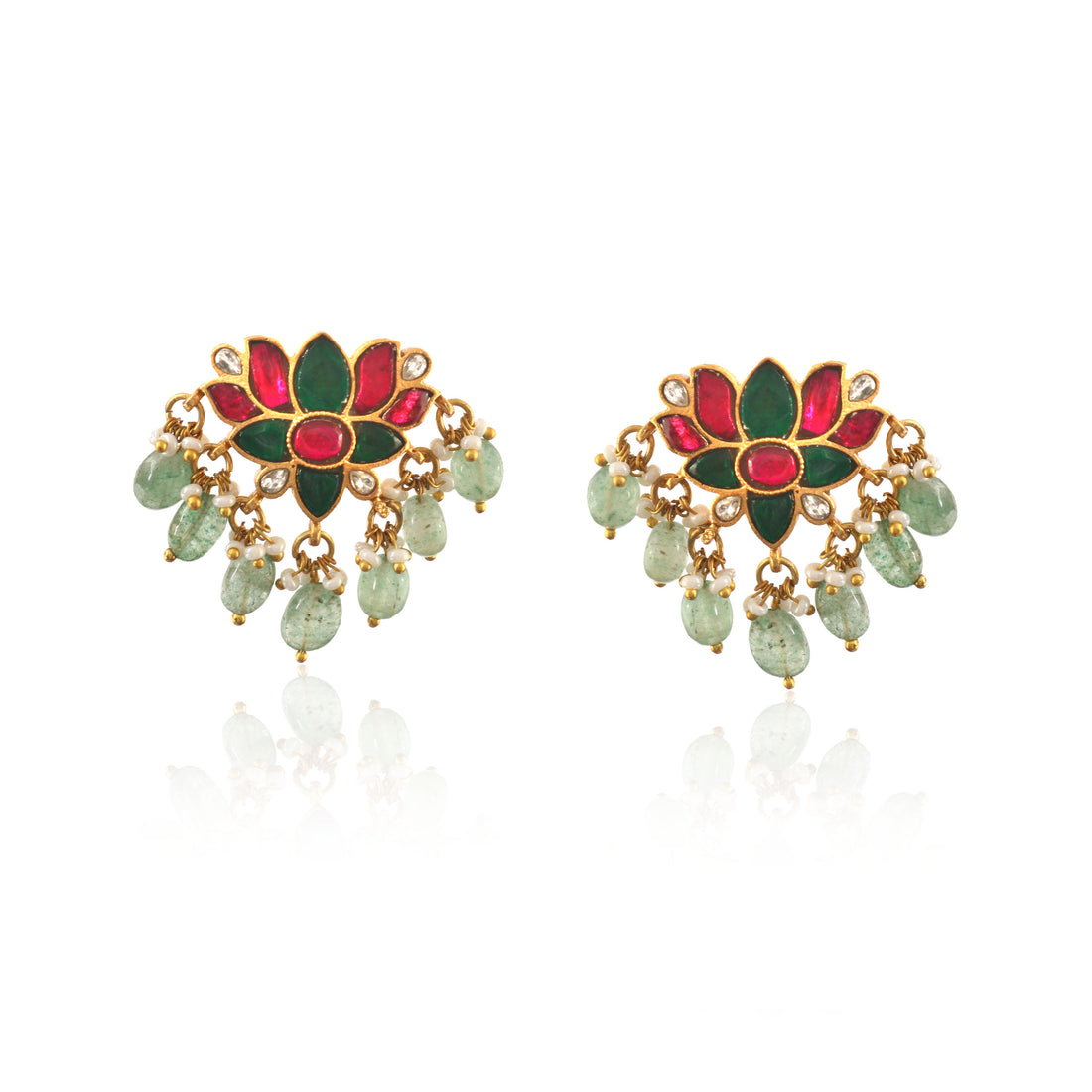 ER-101 - Jadau Kundan Earring with Emerald