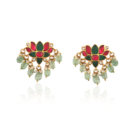 ER-101 - Jadau Kundan Earring with Emerald