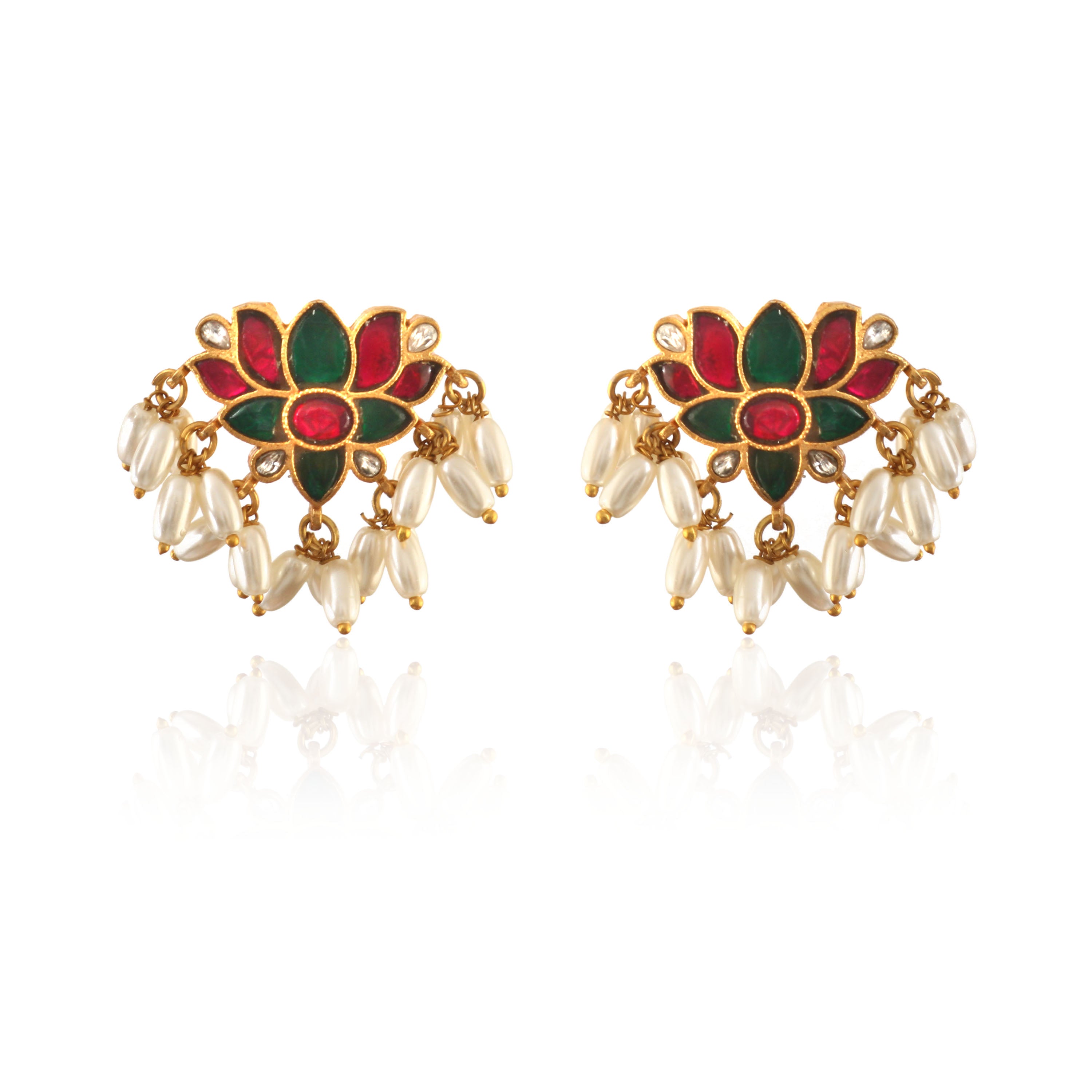ER-103 - Jadau Kundan Earring with Emerald