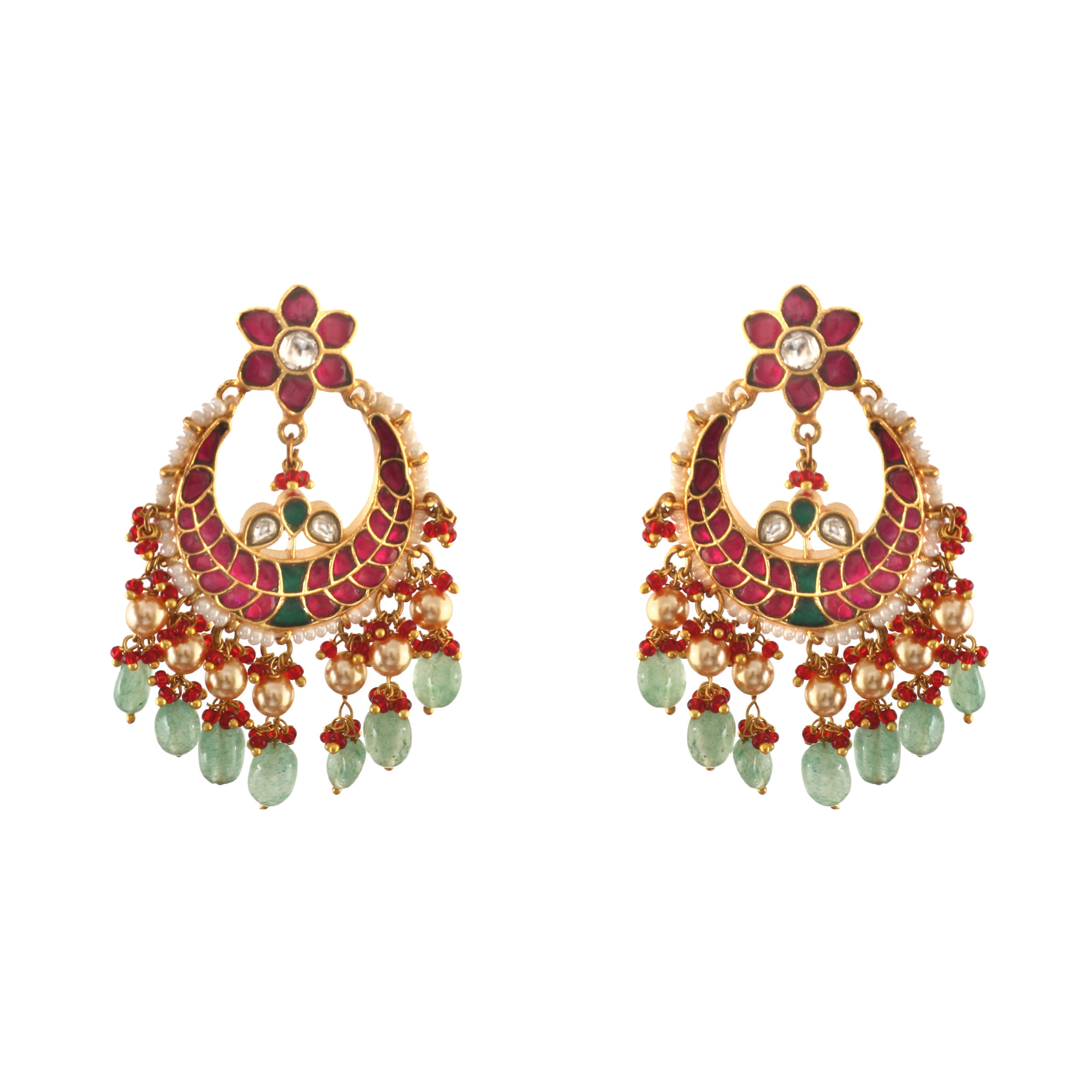 ER-104 - Jadau Kundan Earring with Emerald