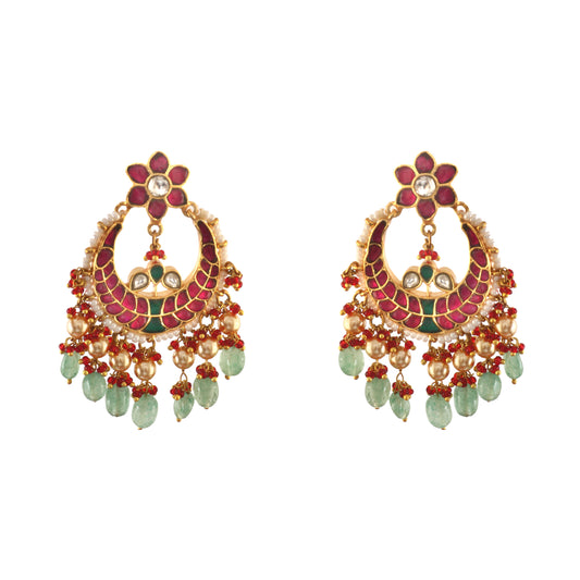ER-104 - Jadau Kundan Earring with Emerald