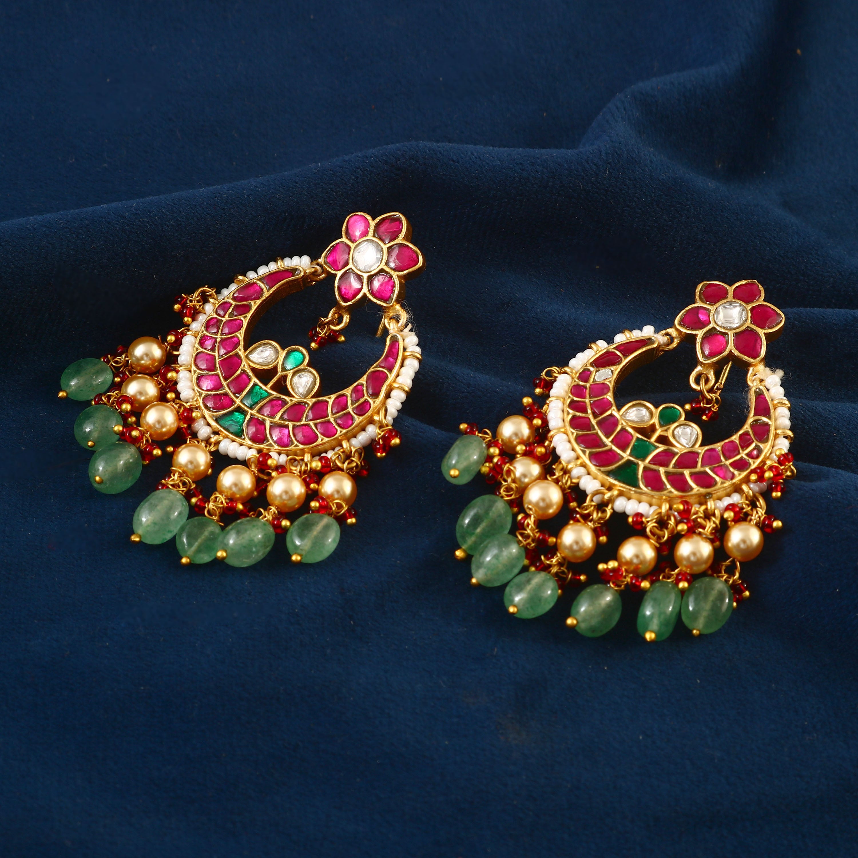 ER-104 - Jadau Kundan Earring with Emerald