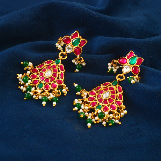 ER-105 - Jadau Kundan Earring with Emerald