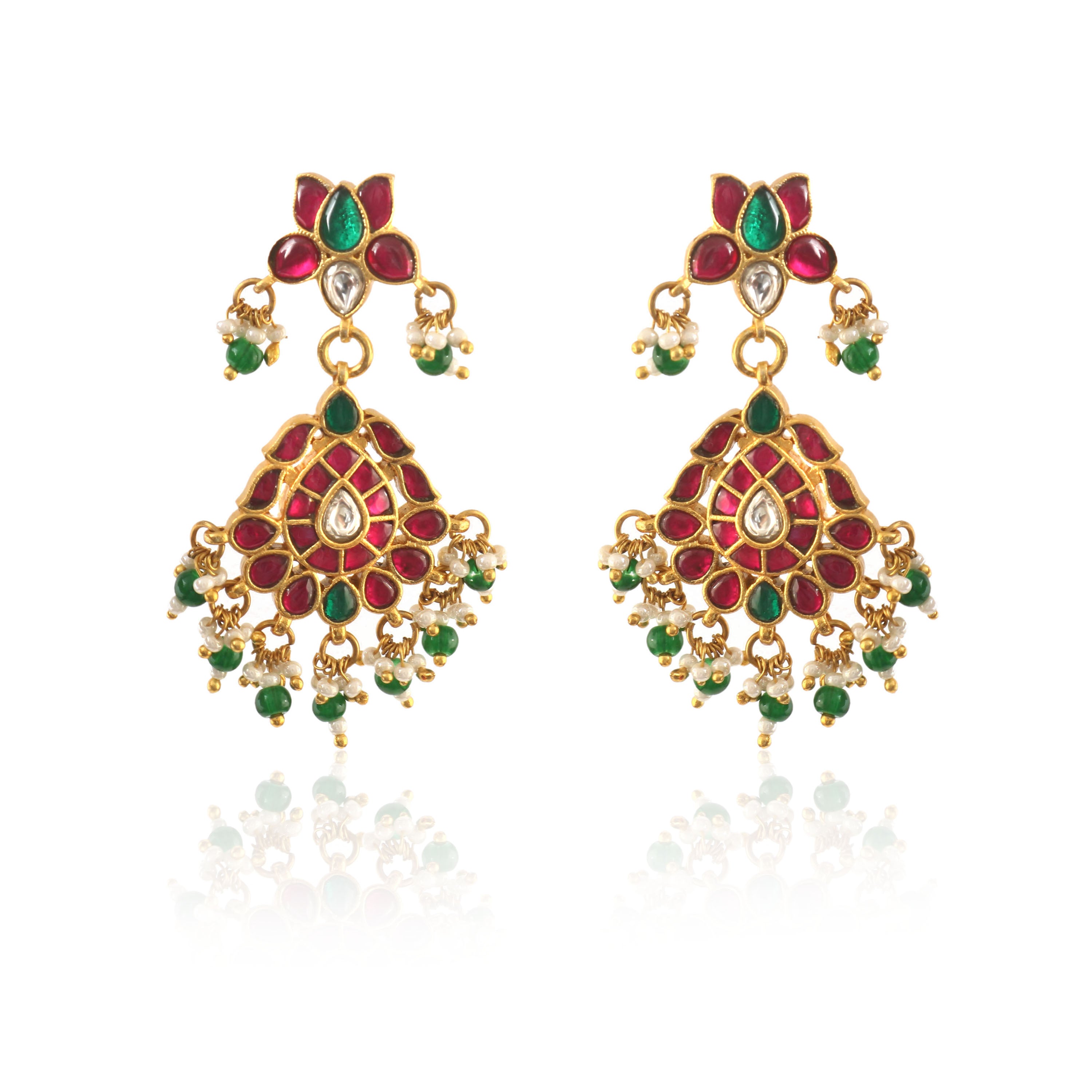 ER-105 - Jadau Kundan Earring with Emerald