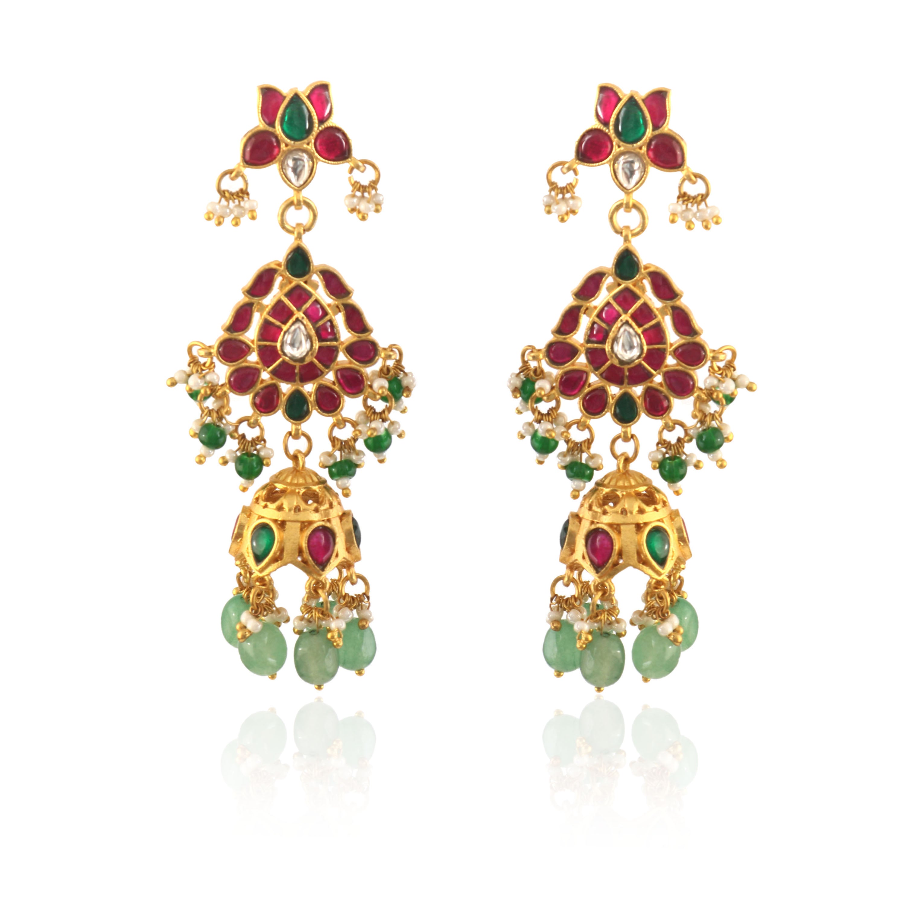 ER-106 - Jadau Kundan Earring with Emerald