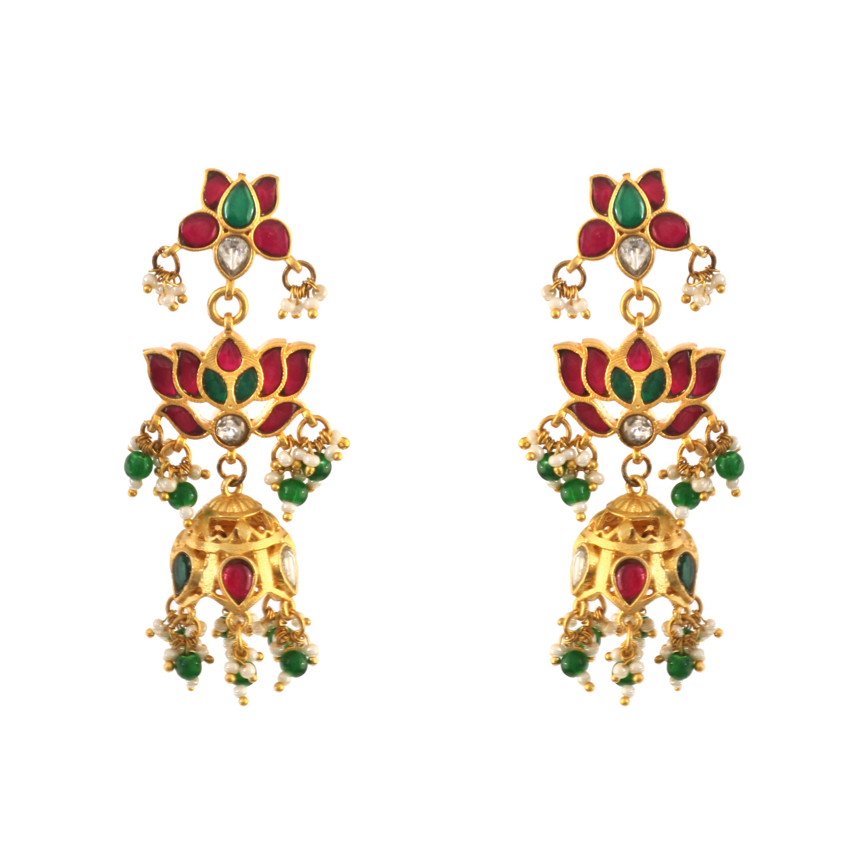 ER-107 - Jadau Kundan Earring with Emerald