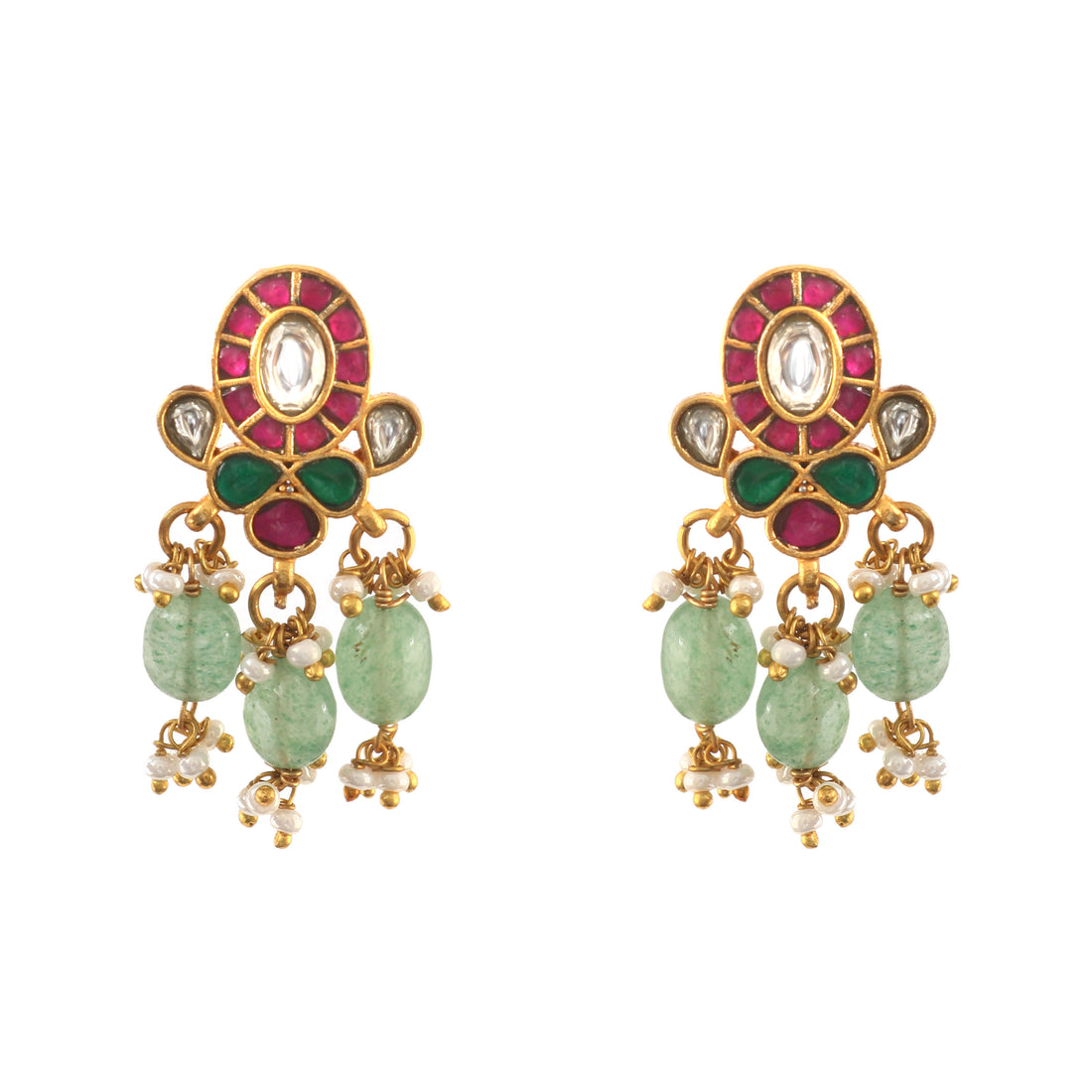 ER-108 - Jadau Kundan Earring with Emerald