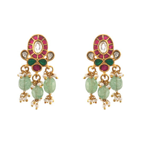 ER-108 - Jadau Kundan Earring with Emerald