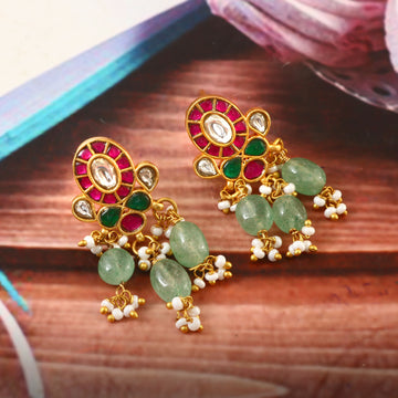 ER-108 - Jadau Kundan Earring with Emerald