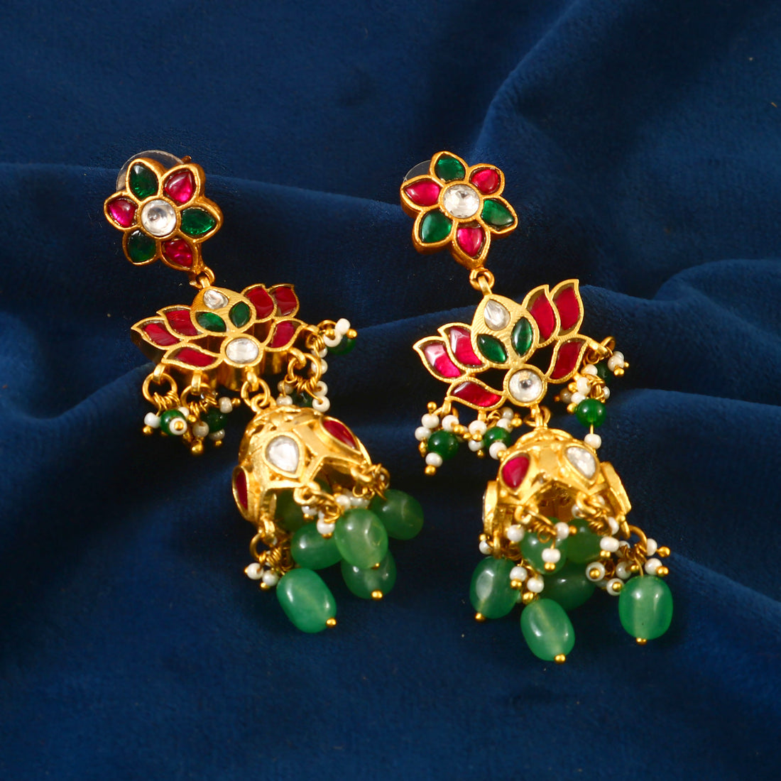 ER-109 - Jadau Kundan Earring with Emerald