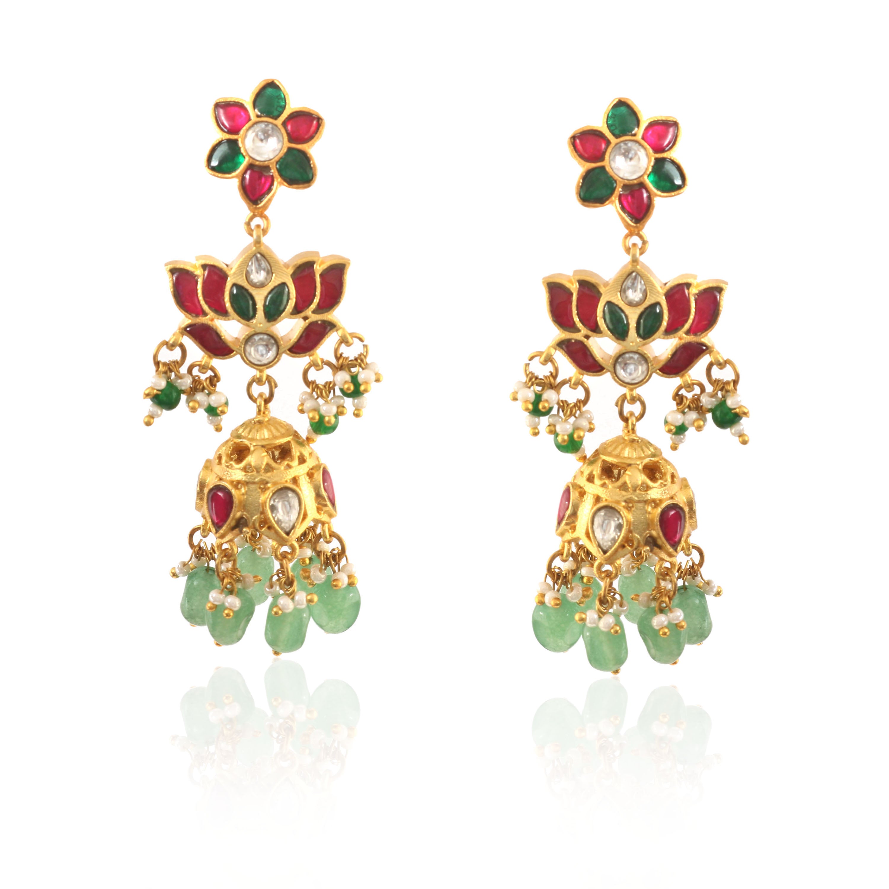 ER-109 - Jadau Kundan Earring with Emerald