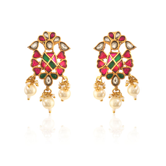 ER-110 - Jadau Kundan Earring with Emerald