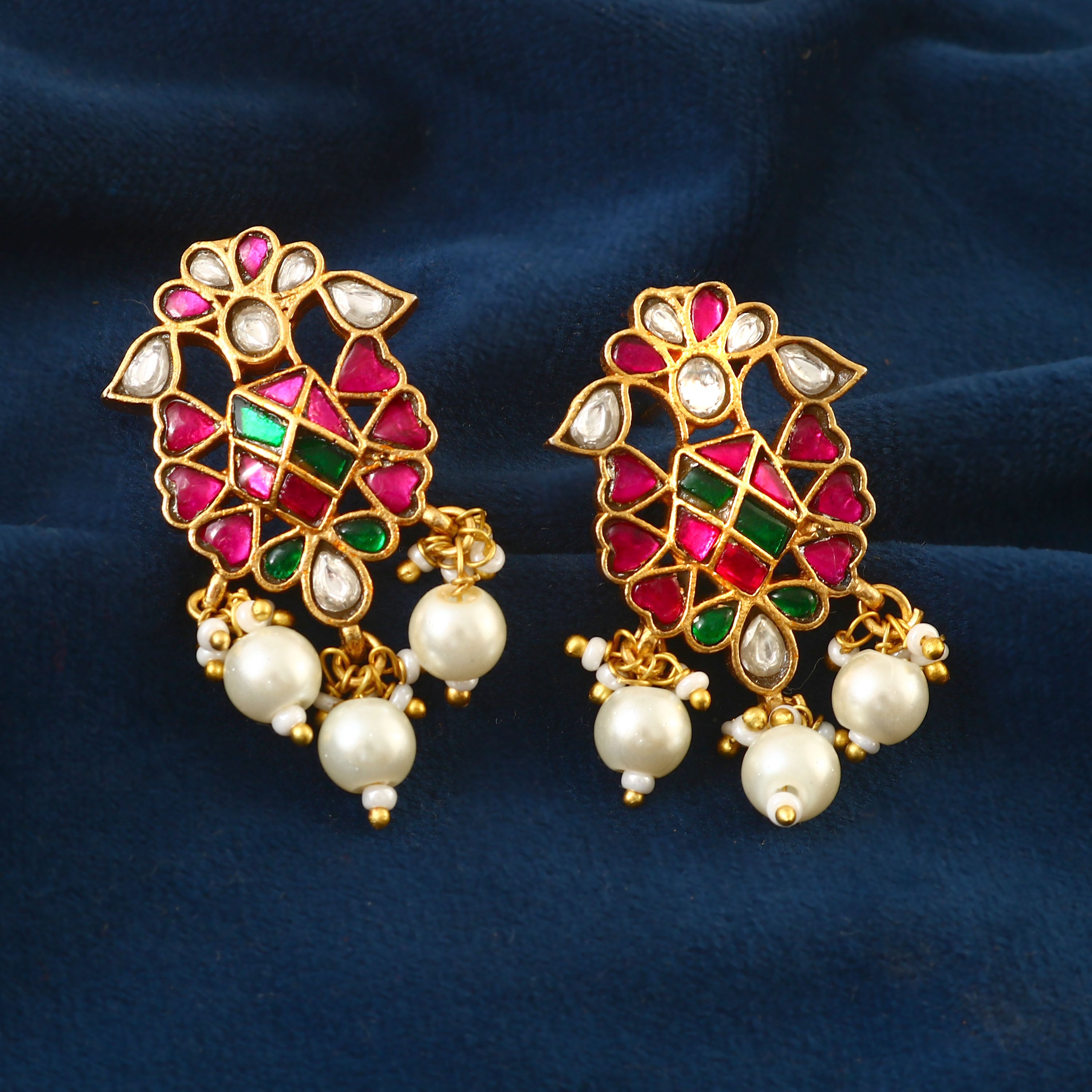 ER-110 - Jadau Kundan Earring with Emerald