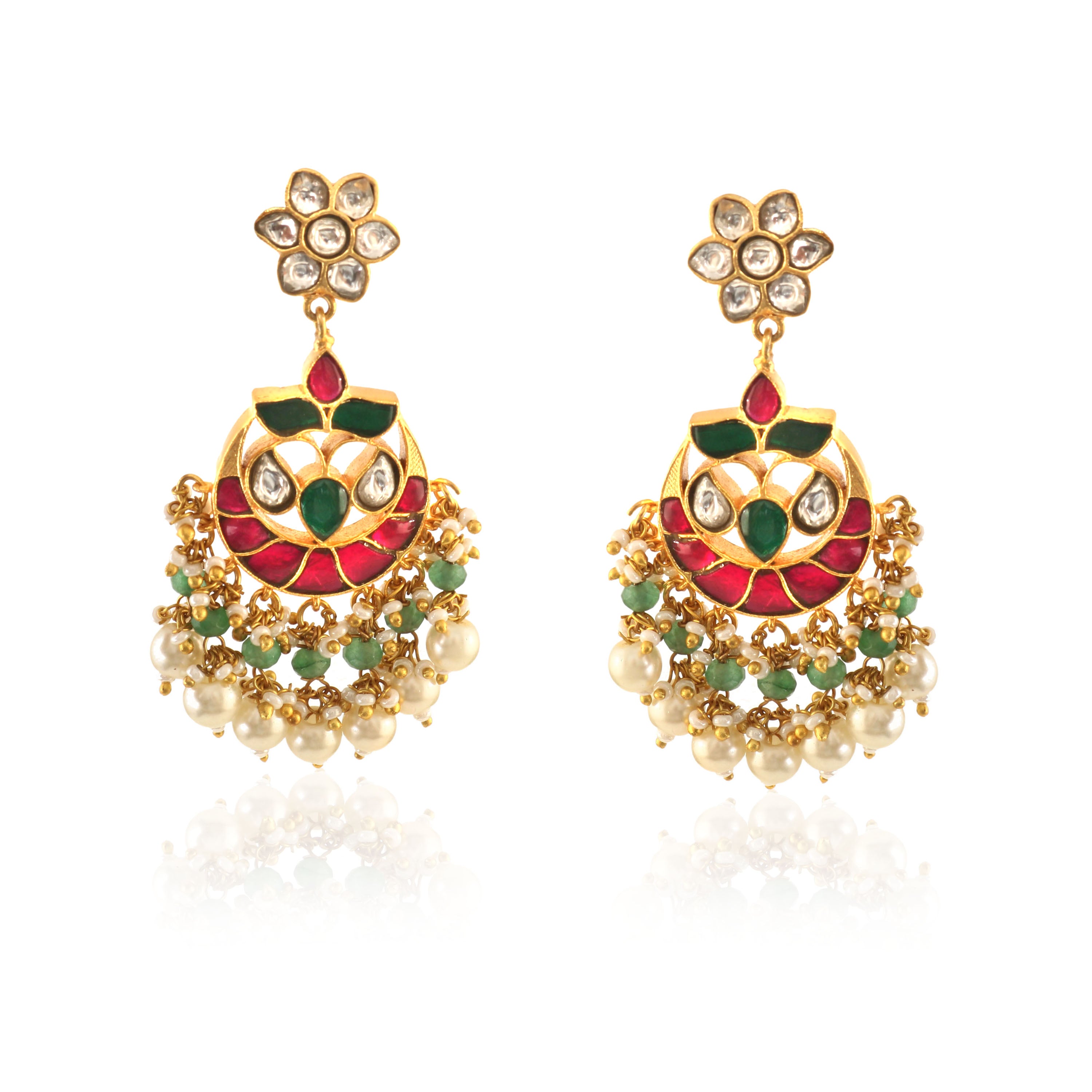 ER-111 - Jadau Kundan Earring with Emerald