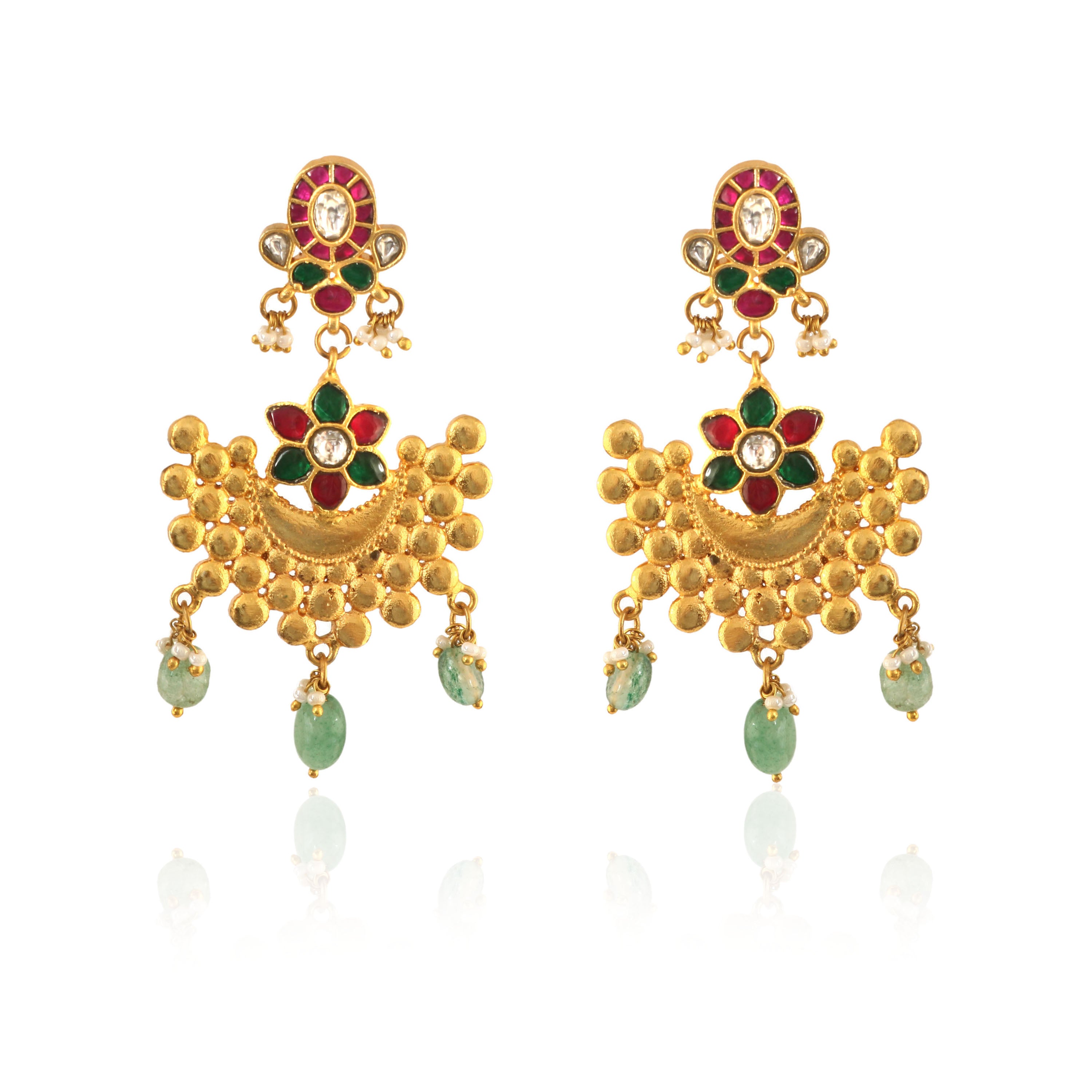 ER-112 - Jadau Kundan Earring with Emerald