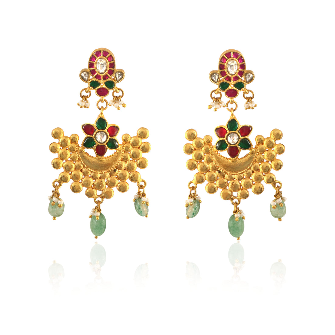 ER-112 - Jadau Kundan Earring with Emerald