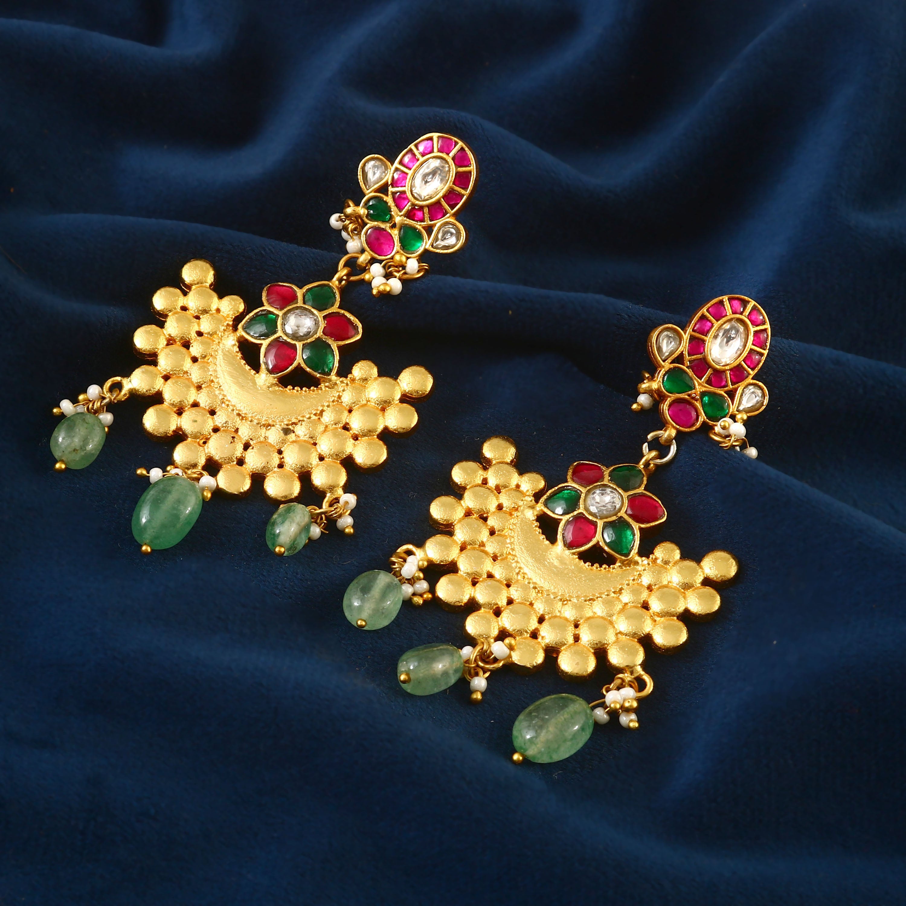 ER-112 - Jadau Kundan Earring with Emerald