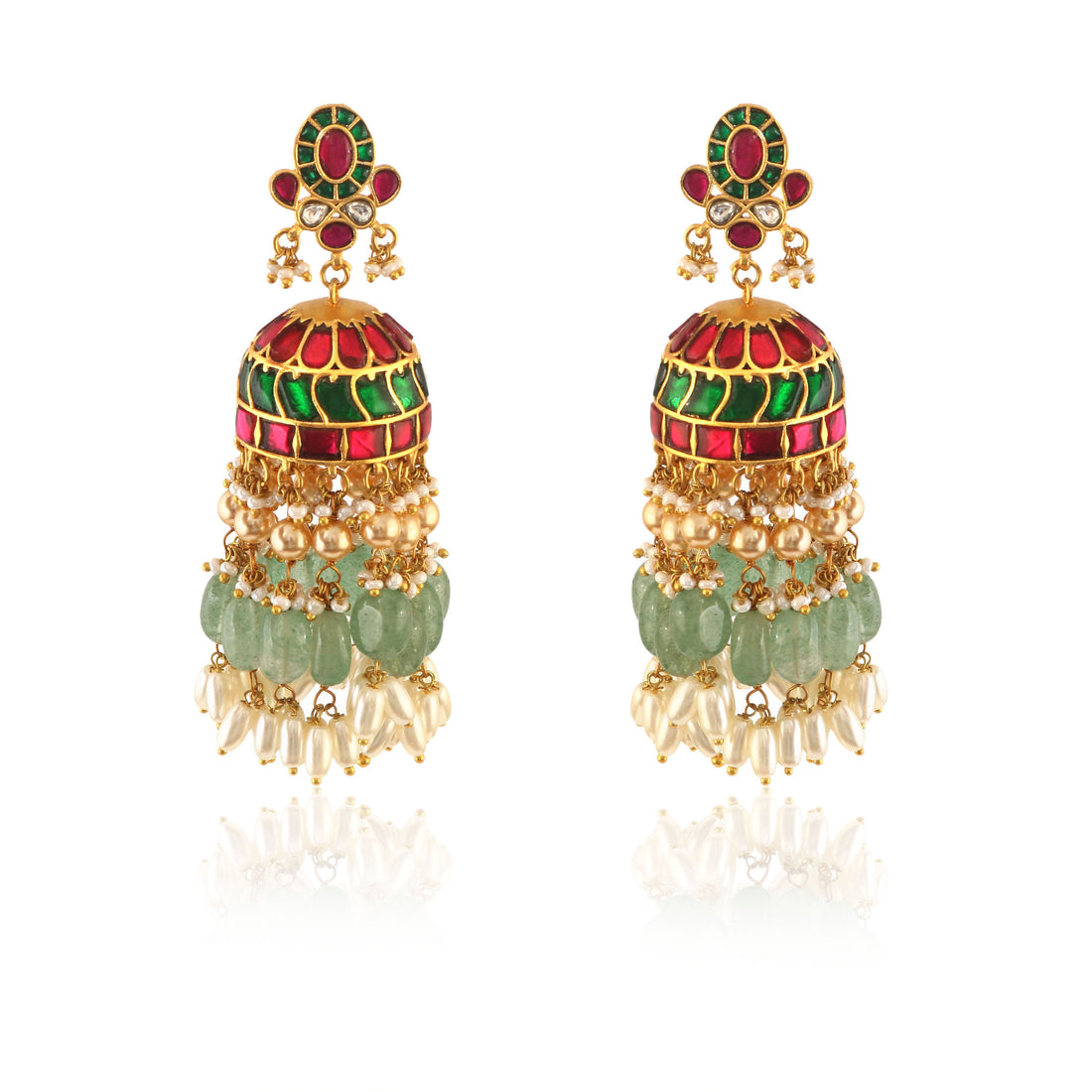 ER-114 - Jadau Kundan Earring with Emerald