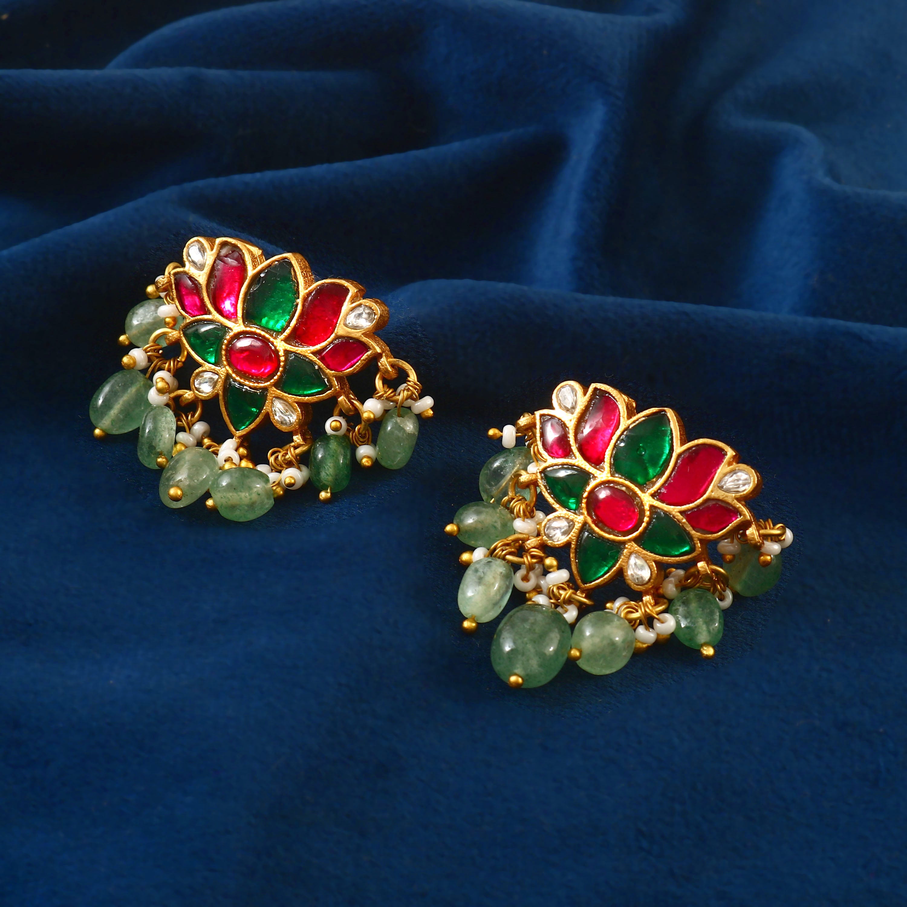 ER-115 - Jadau Kundan Earring with Emerald