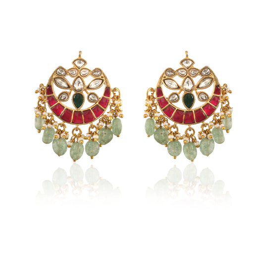 ER-116 - Jadau Kundan Earring with Emerald