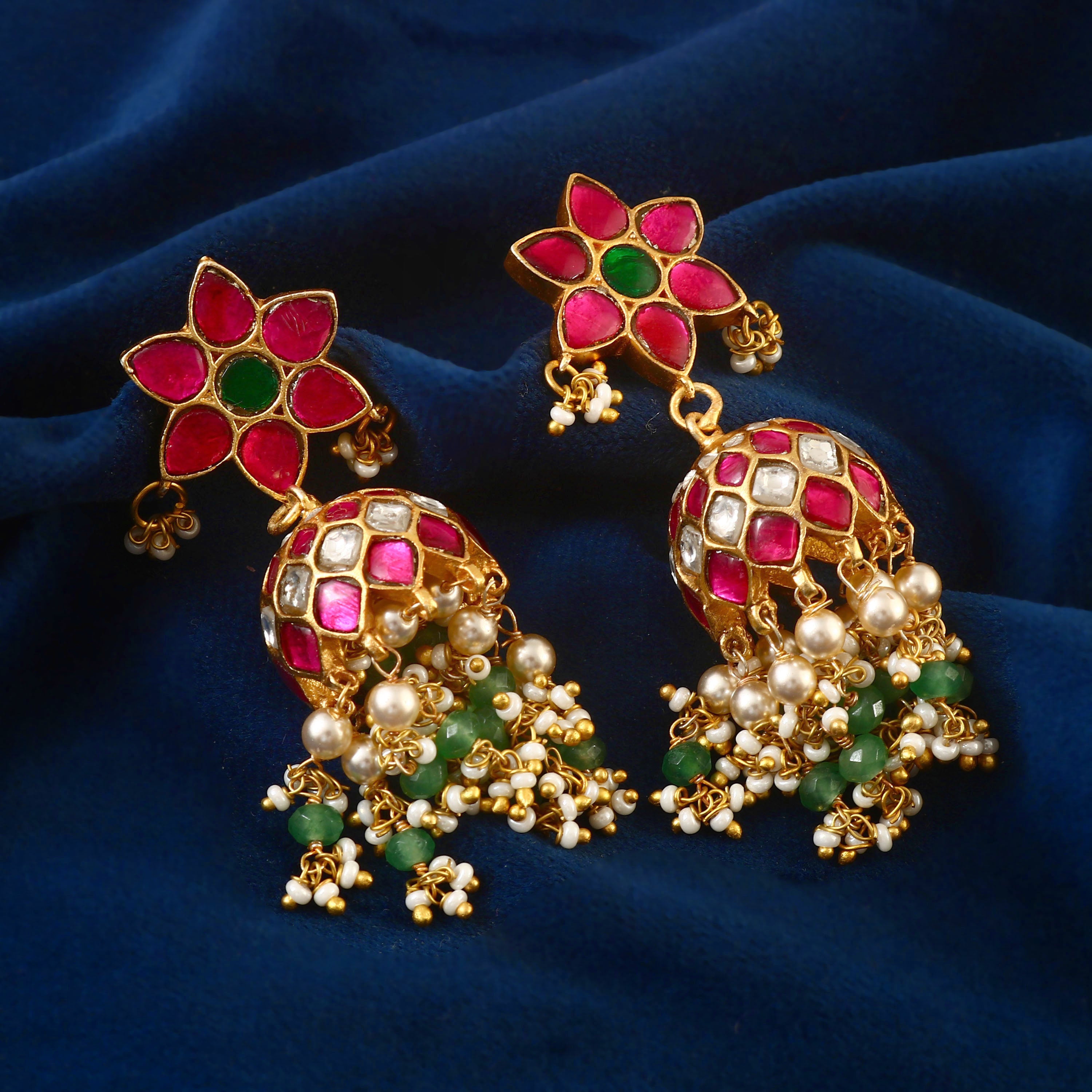 ER-117 - Jadau Kundan Earring with Emerald