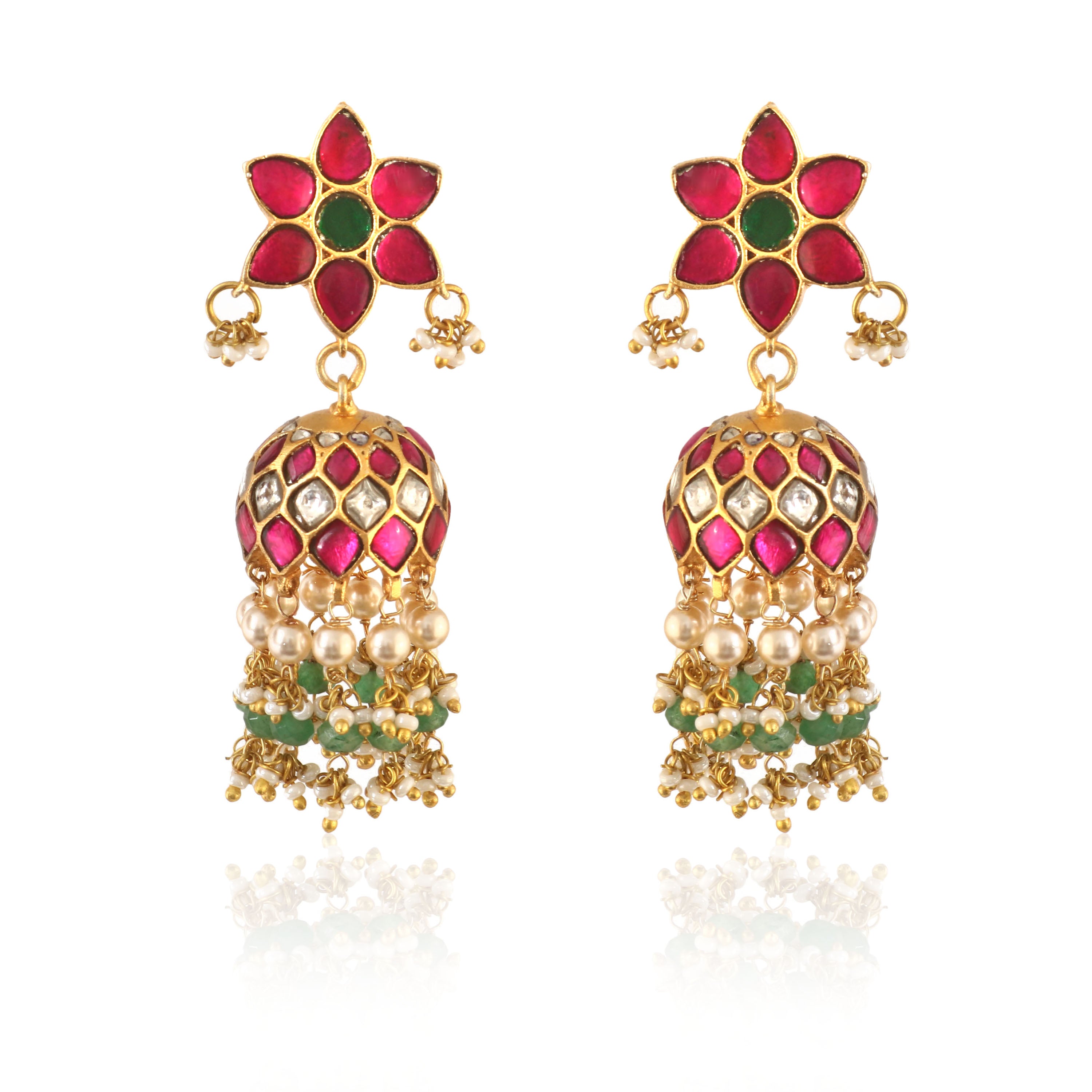 ER-117 - Jadau Kundan Earring with Emerald