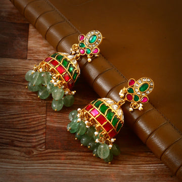 ER-120 - Jadau Kundan Earring with Emerald