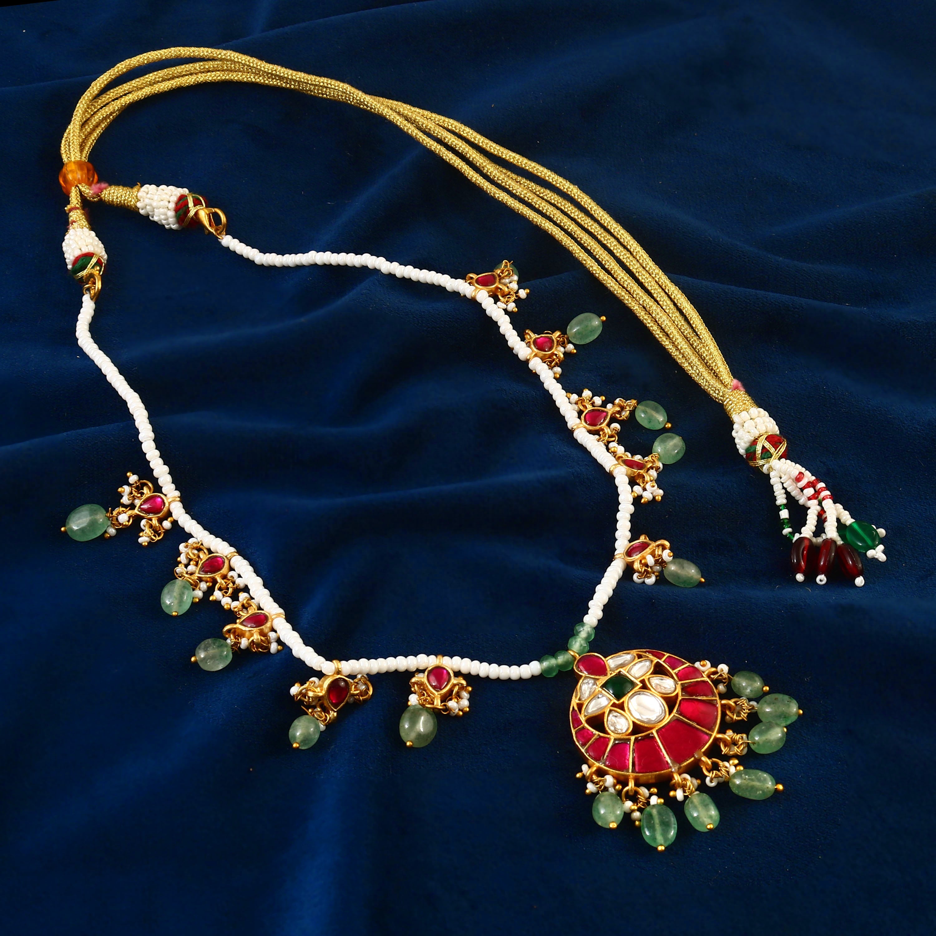 NK-144 - Jadau Kundan Necklace with Emerald