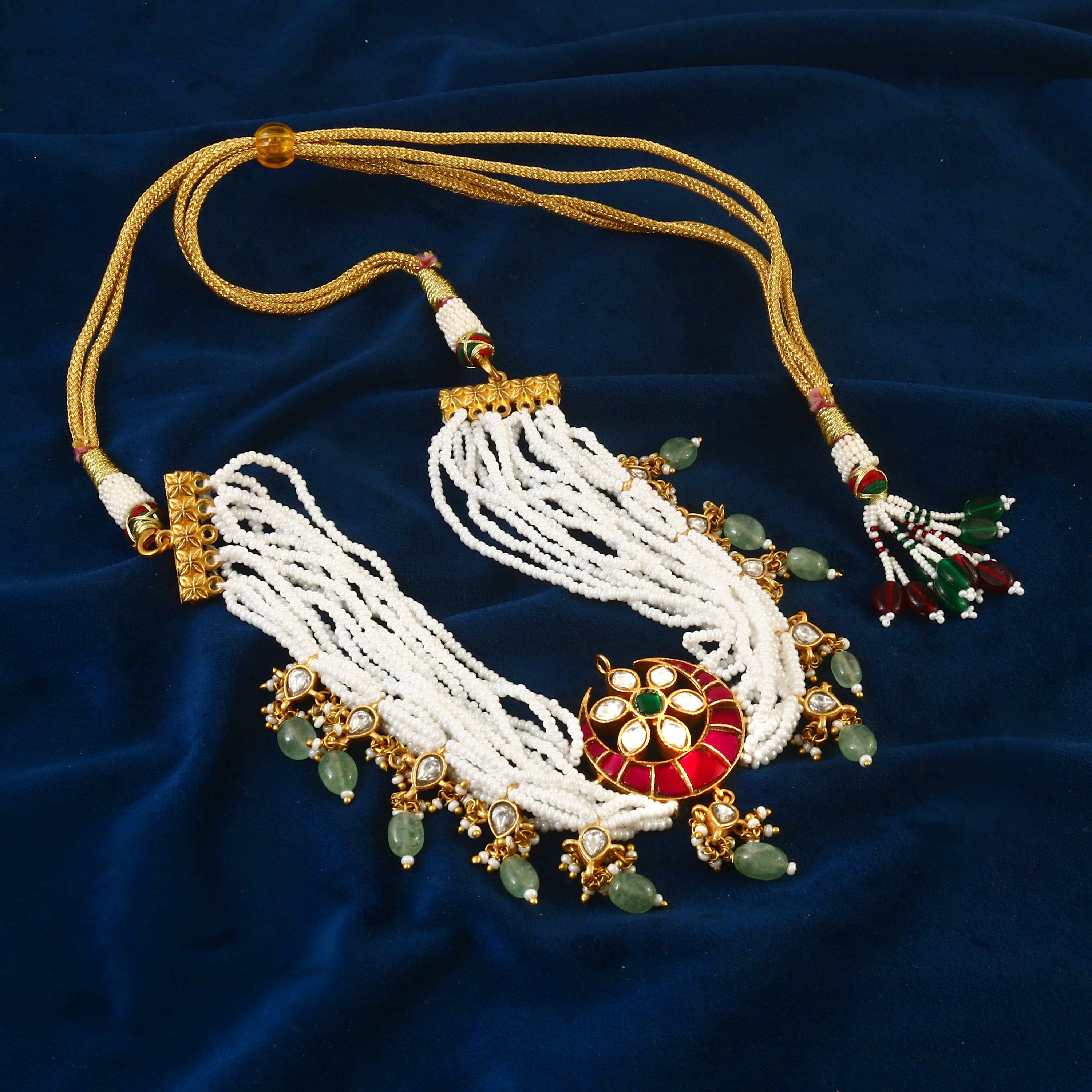 NK-145 - Jadau Kundan Necklace with Emerald