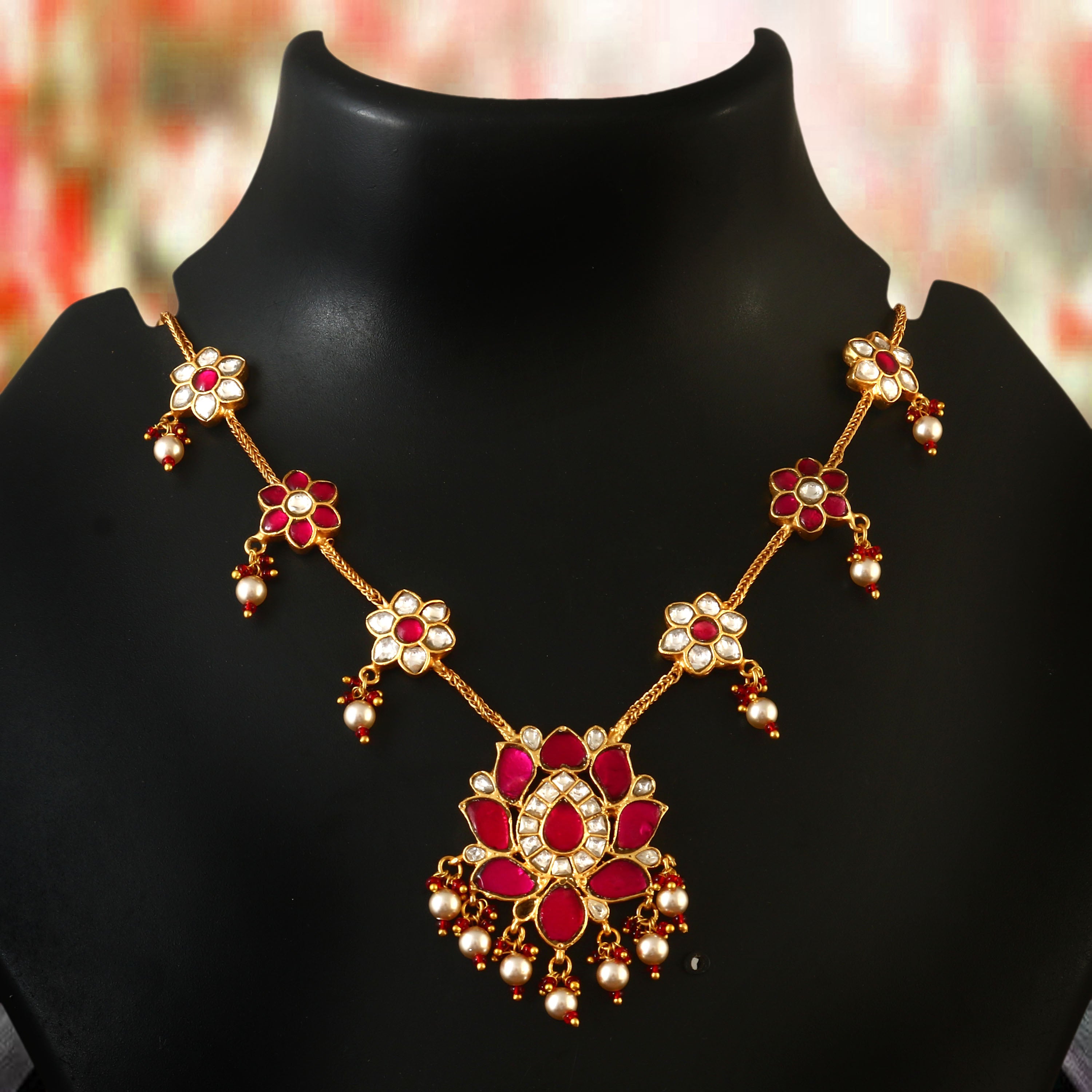 NK-146 - Jadau Kundan Necklace with Emerald