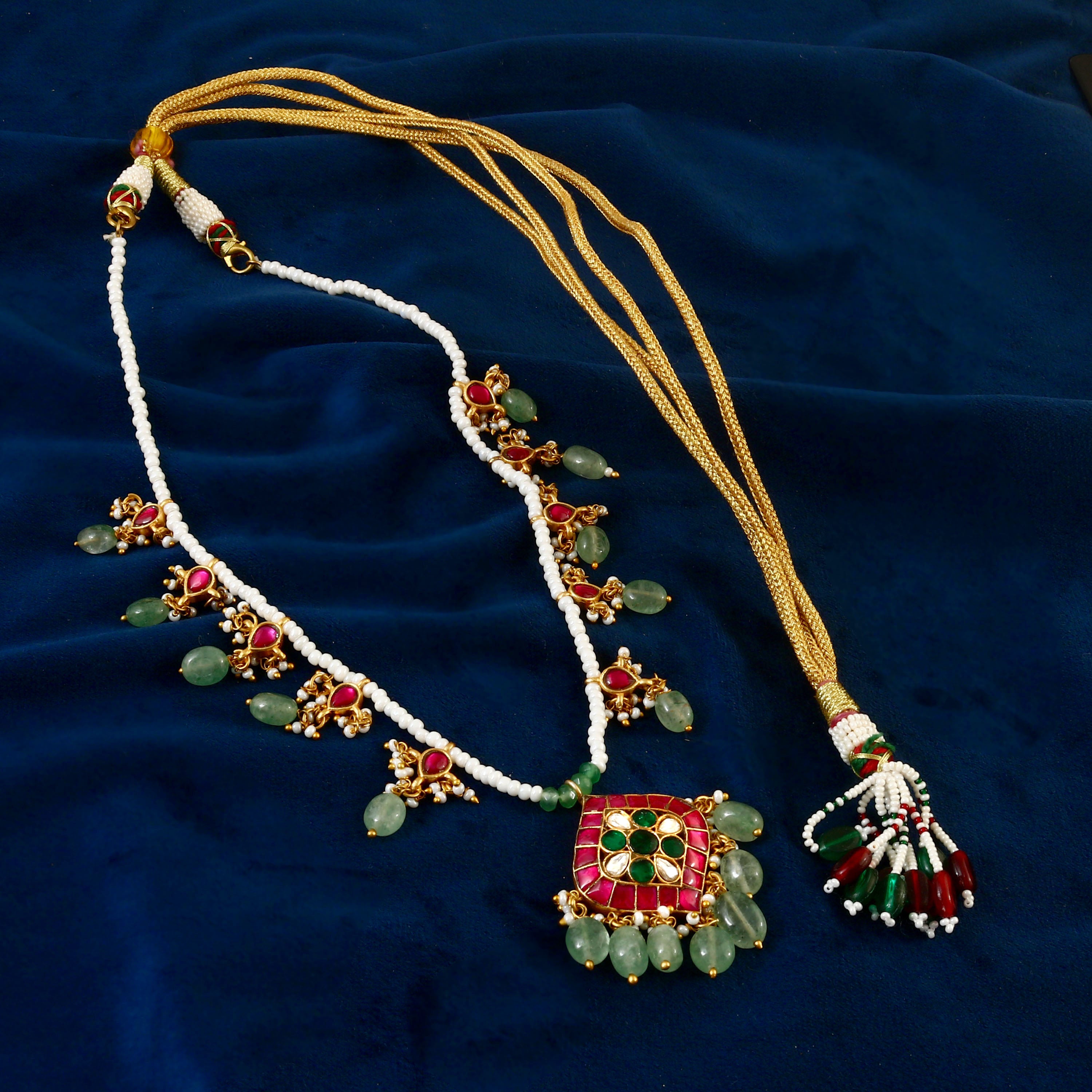 NK-147 - Jadau Kundan Necklace with Emerald