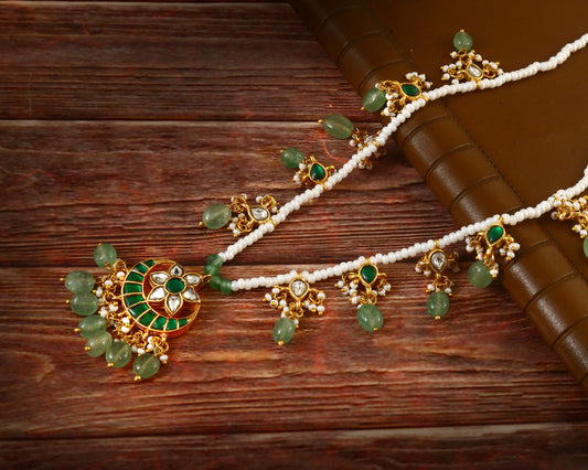 NK-148 - Jadau Kundan Necklace with Emerald
