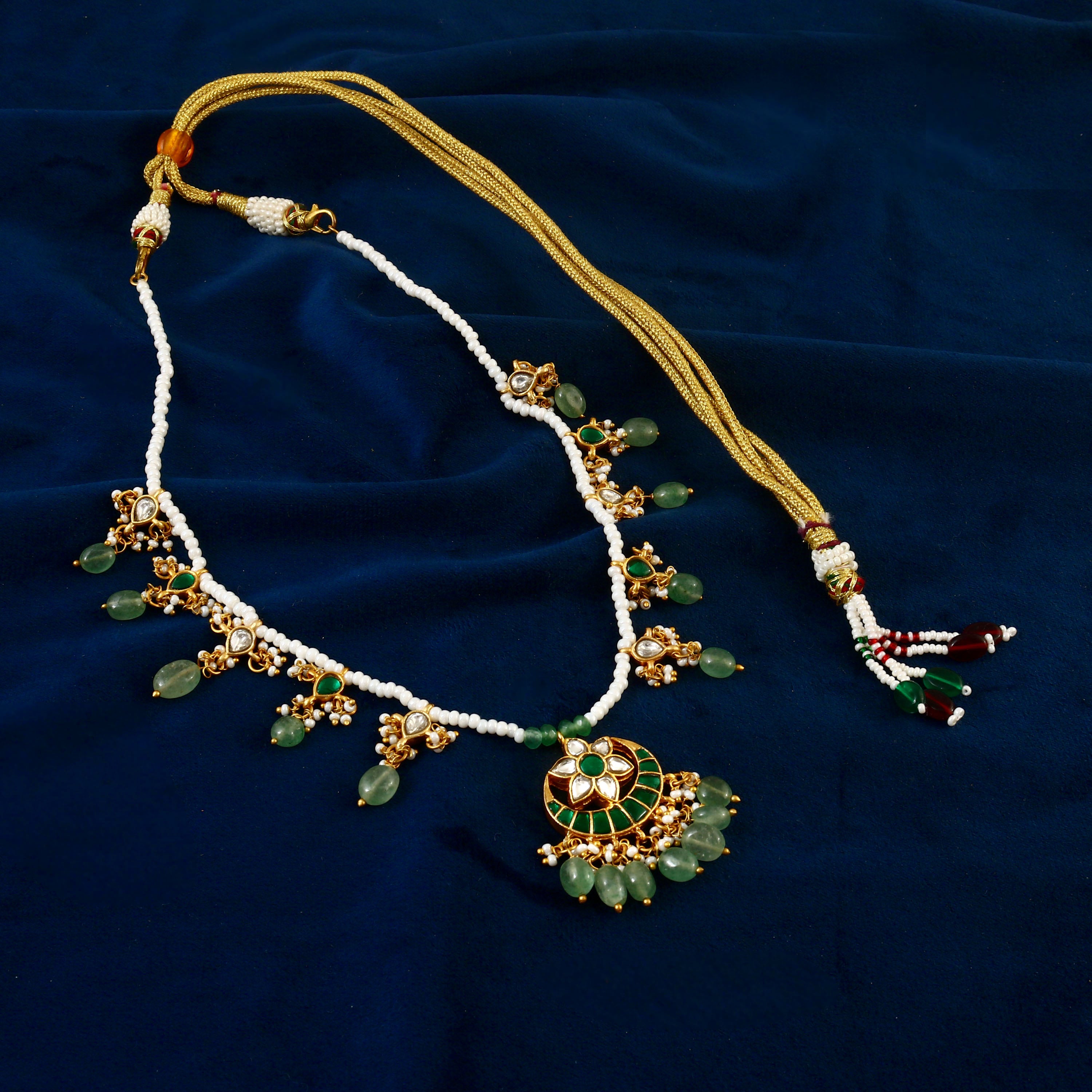 NK-148 - Jadau Kundan Necklace with Emerald