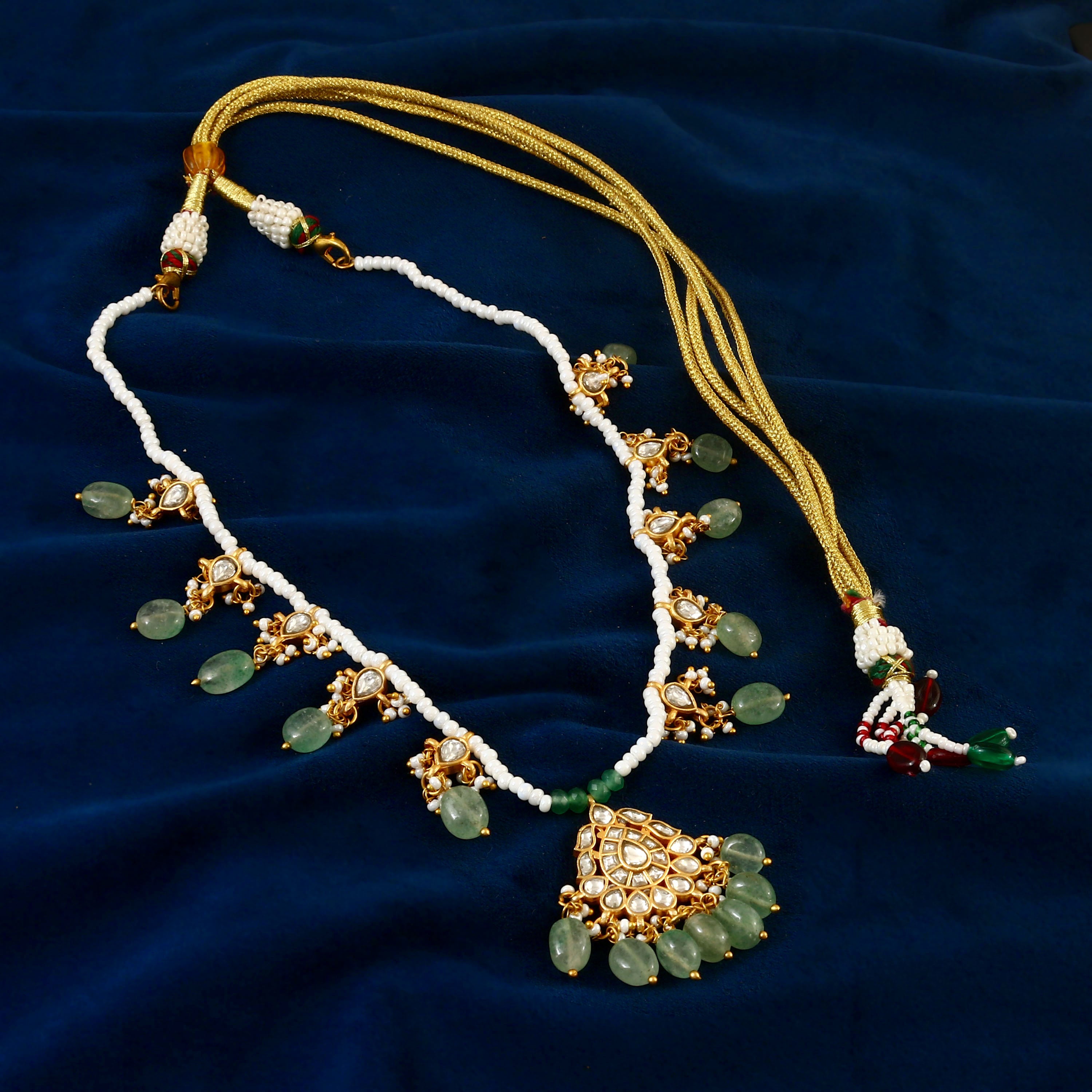 NK-149 - Jadau Kundan Necklace with Emerald
