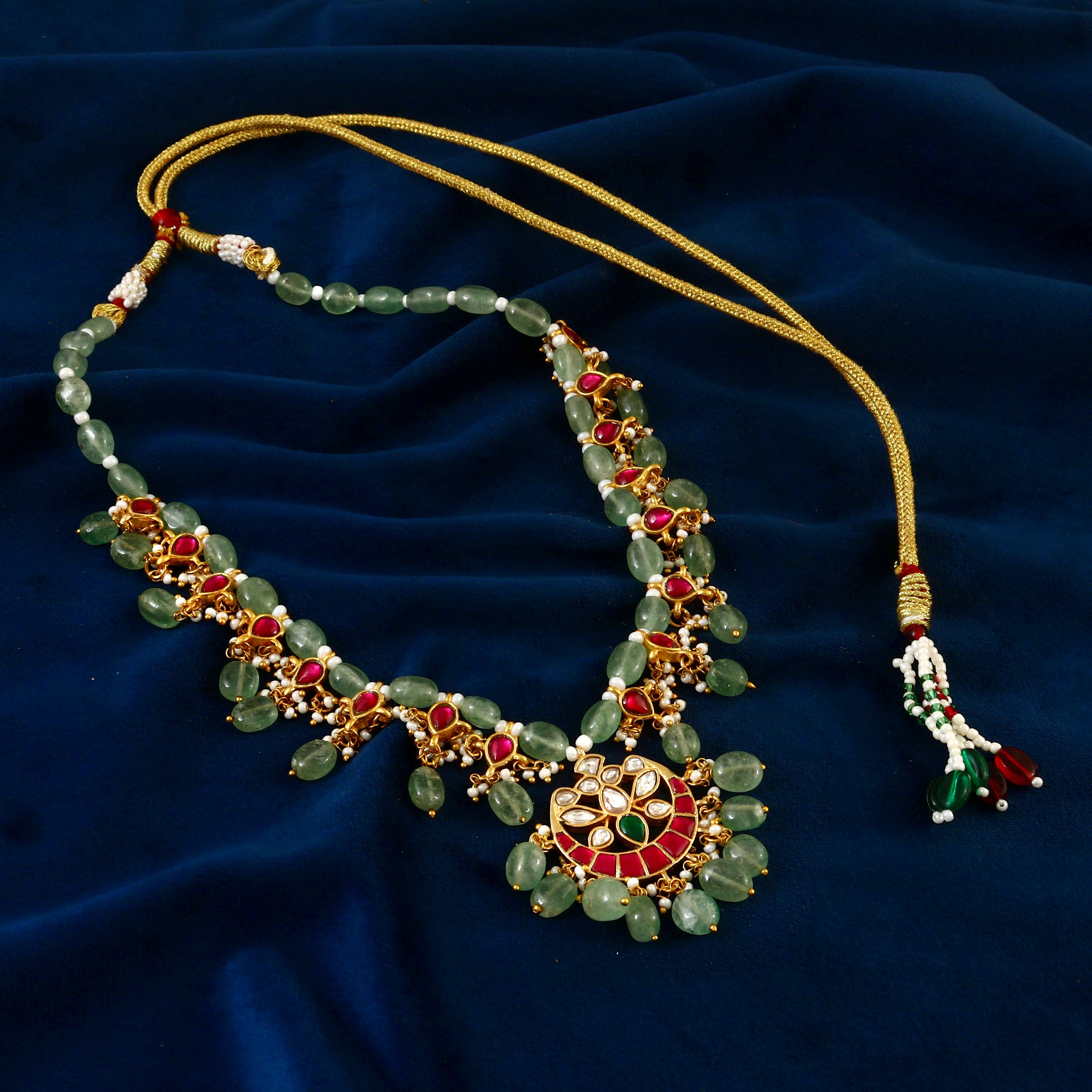 NK-151 - Jadau Kundan Necklace with Emerald