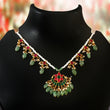NK-153- Jadau Kundan Necklace with Emerald
