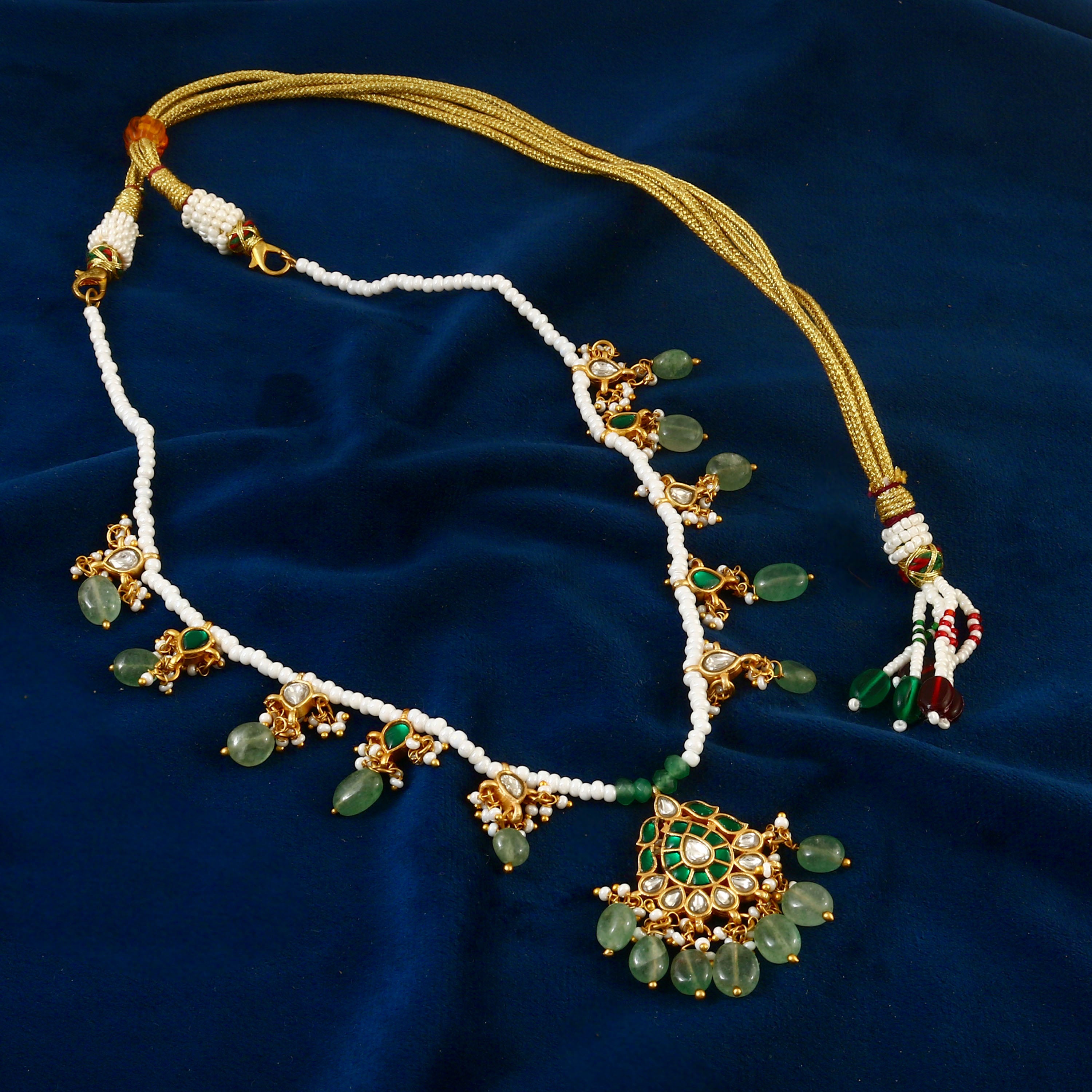 NK-154- Jadau Kundan Necklace with Emerald