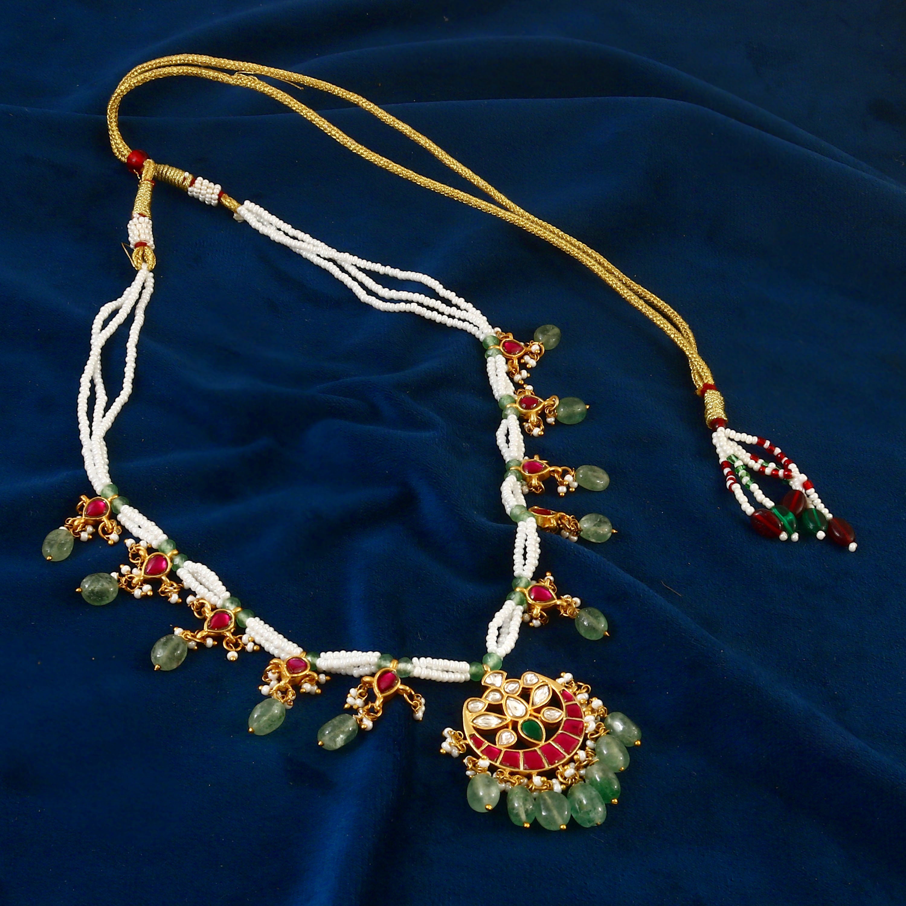 NK-155- Jadau Kundan Necklace with Emerald