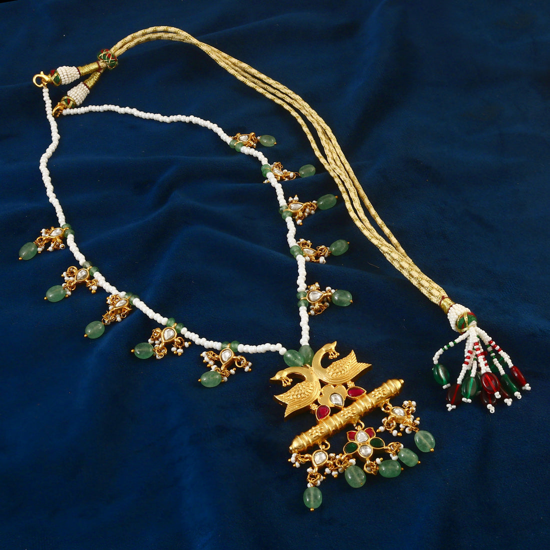 NK-159- Jadau Kundan Necklace with Emerald