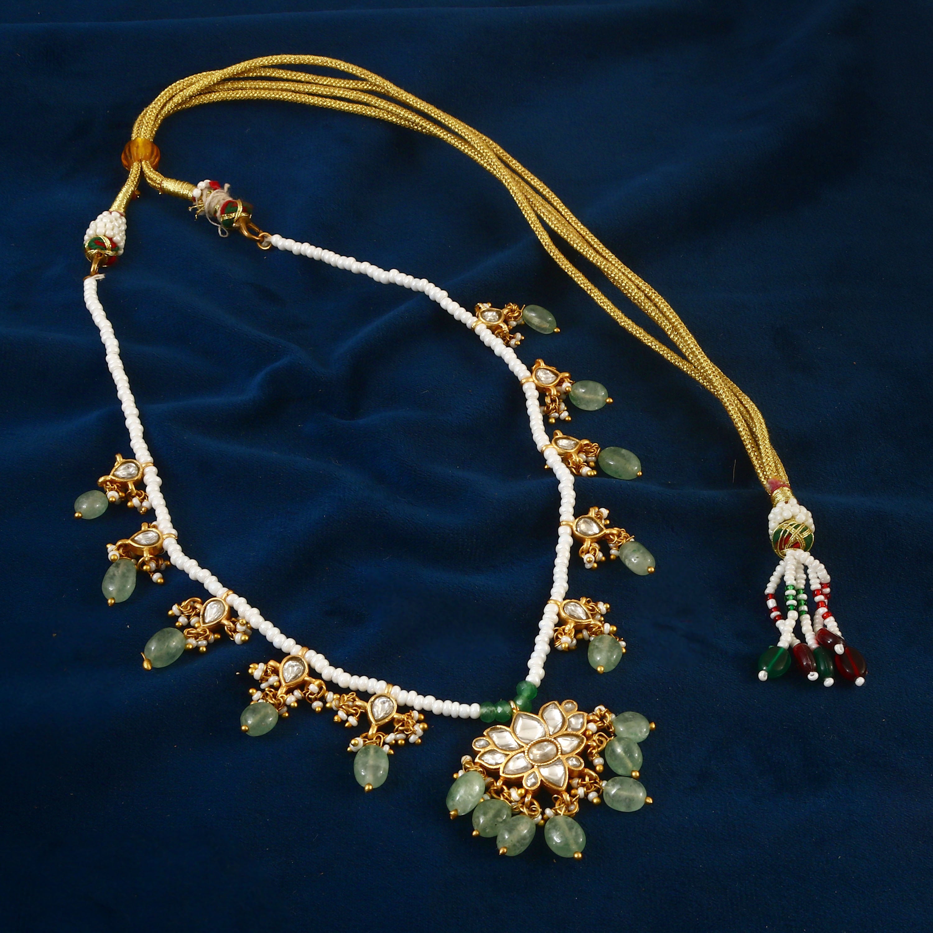 NK-160- Jadau Kundan Necklace with Emerald