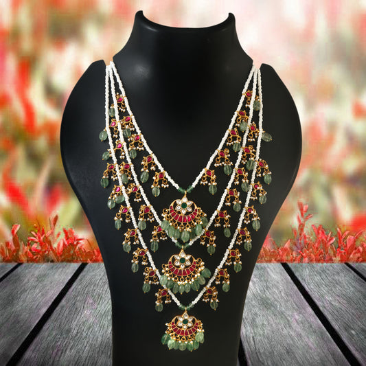 NK-161- Jadau Kundan Necklace with Emerald
