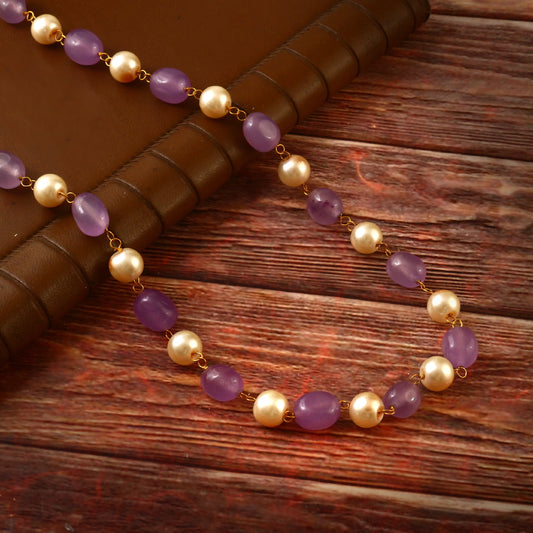 BM-102 - Jadau Kundan  Beads Necklace with Emerald