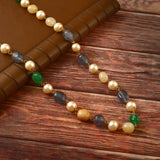 BM-103 - Jadau Kundan  Beads Necklace with Emerald