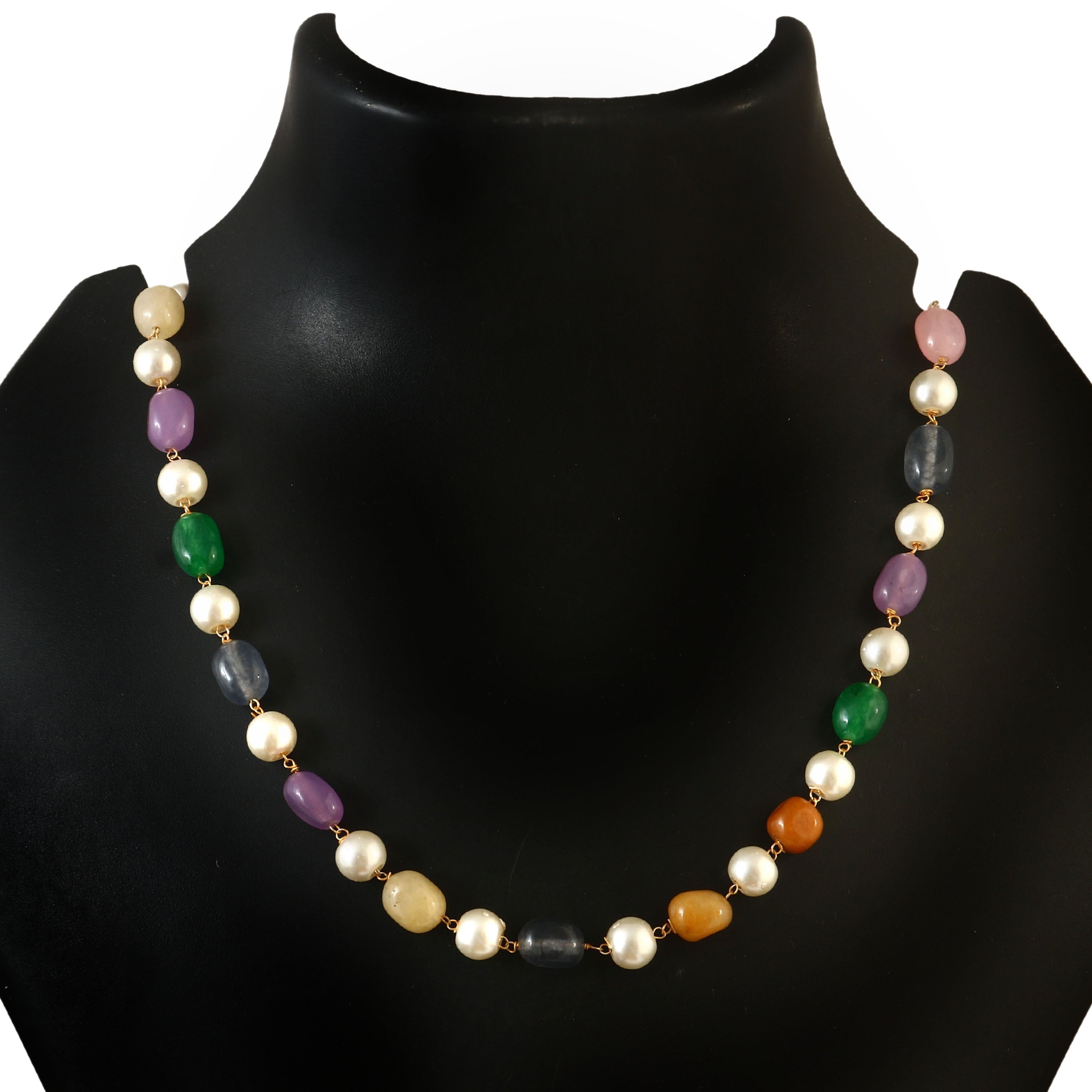 BM-106 - Jadau Kundan  Beads Necklace with Emerald