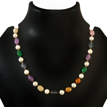 BM-106 - Jadau Kundan  Beads Necklace with Emerald