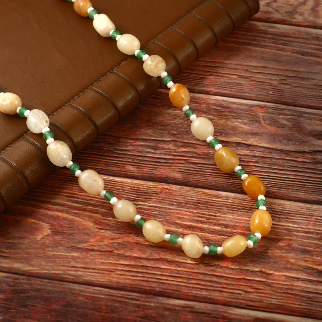 BM-107 - Jadau Kundan  Beads Necklace with Emerald