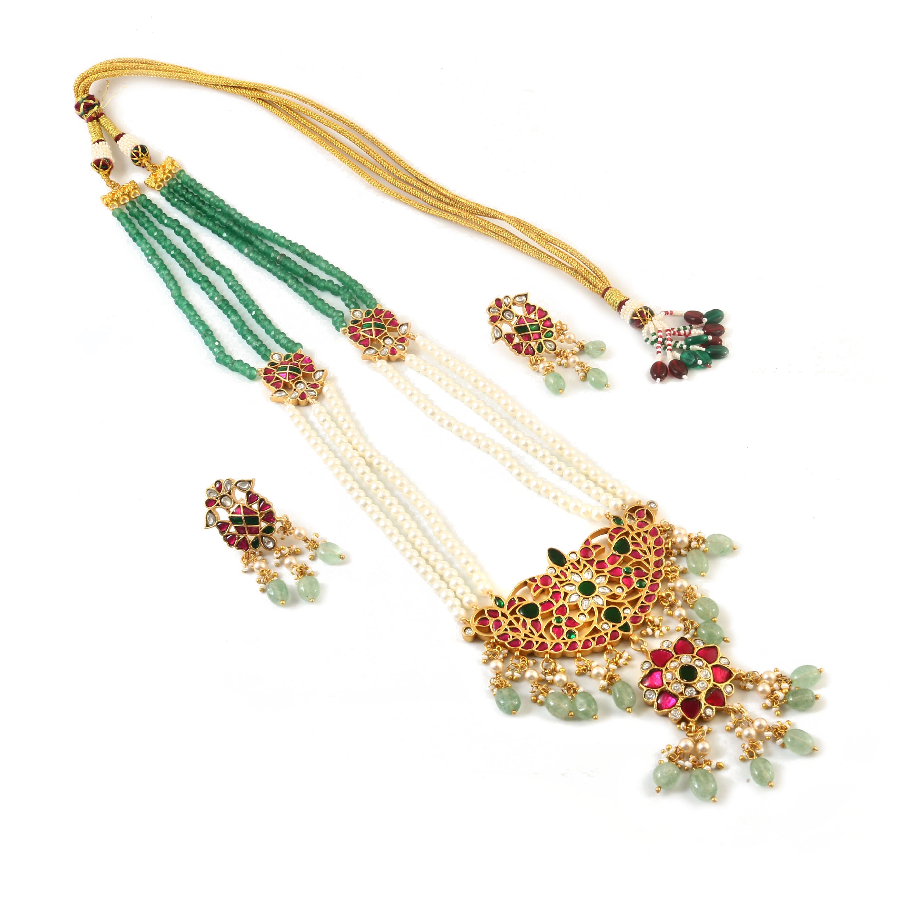 NK-163 - Jadau Kundan Necklace with Emerald