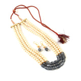 BM-115 - Jadau Kundan Beads Necklace with Emerald