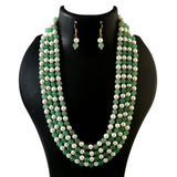 BM-116 - Jadau Kundan Beads Necklace with Emerald
