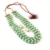 BM-116 - Jadau Kundan Beads Necklace with Emerald